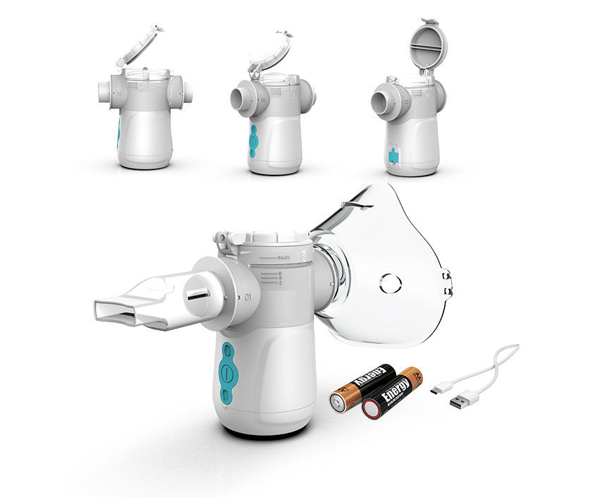 소아과 가지고 다닐 수 있는 메쉬 분무 흡입기 2.6μm - 3.2μm C형 USB 배터리